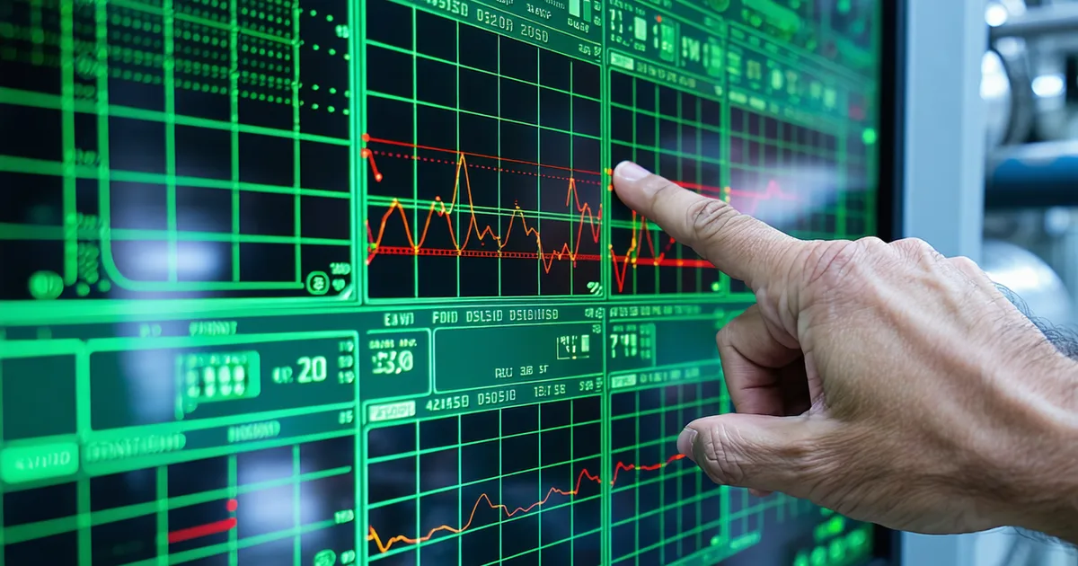 Process engineer analyzing fault patterns on industrial monitoring screen