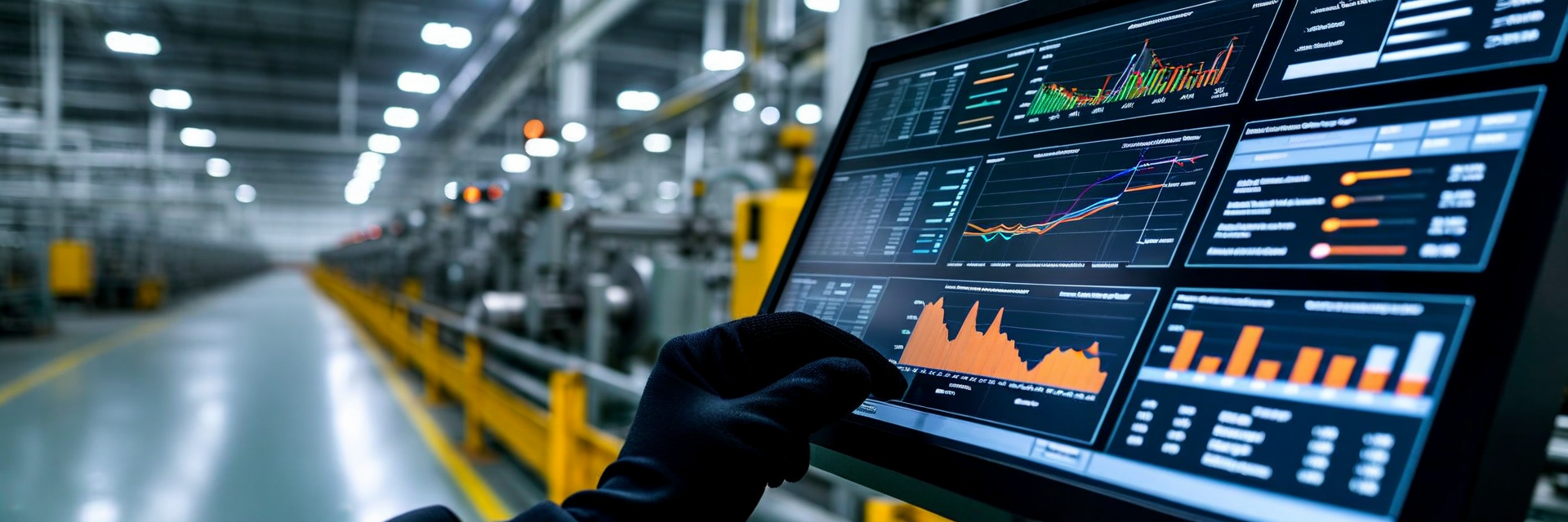 Platform control dashboard on factory floor